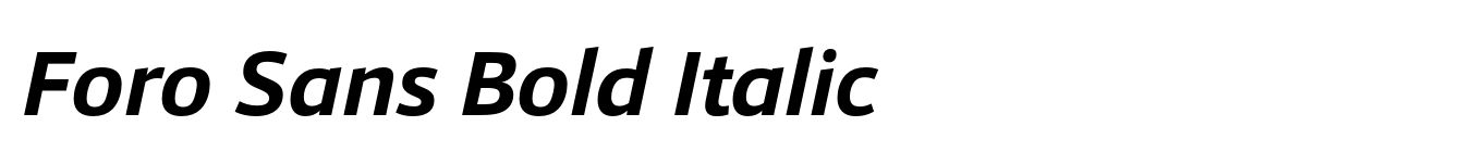Foro Sans Bold Italic